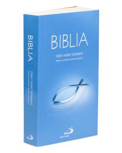 Biblia "z rybką" - oprawa miękka, niebieska, z paginatorami