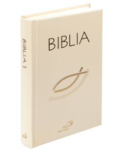 Biblia "z rybką"- oprawa twarda, biała, z paginatorami