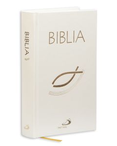 Biblia "z rybką" opr. biała z paginatorami