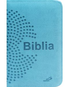Okładka na Biblię "z rybką"  turkusowa, kwiaty